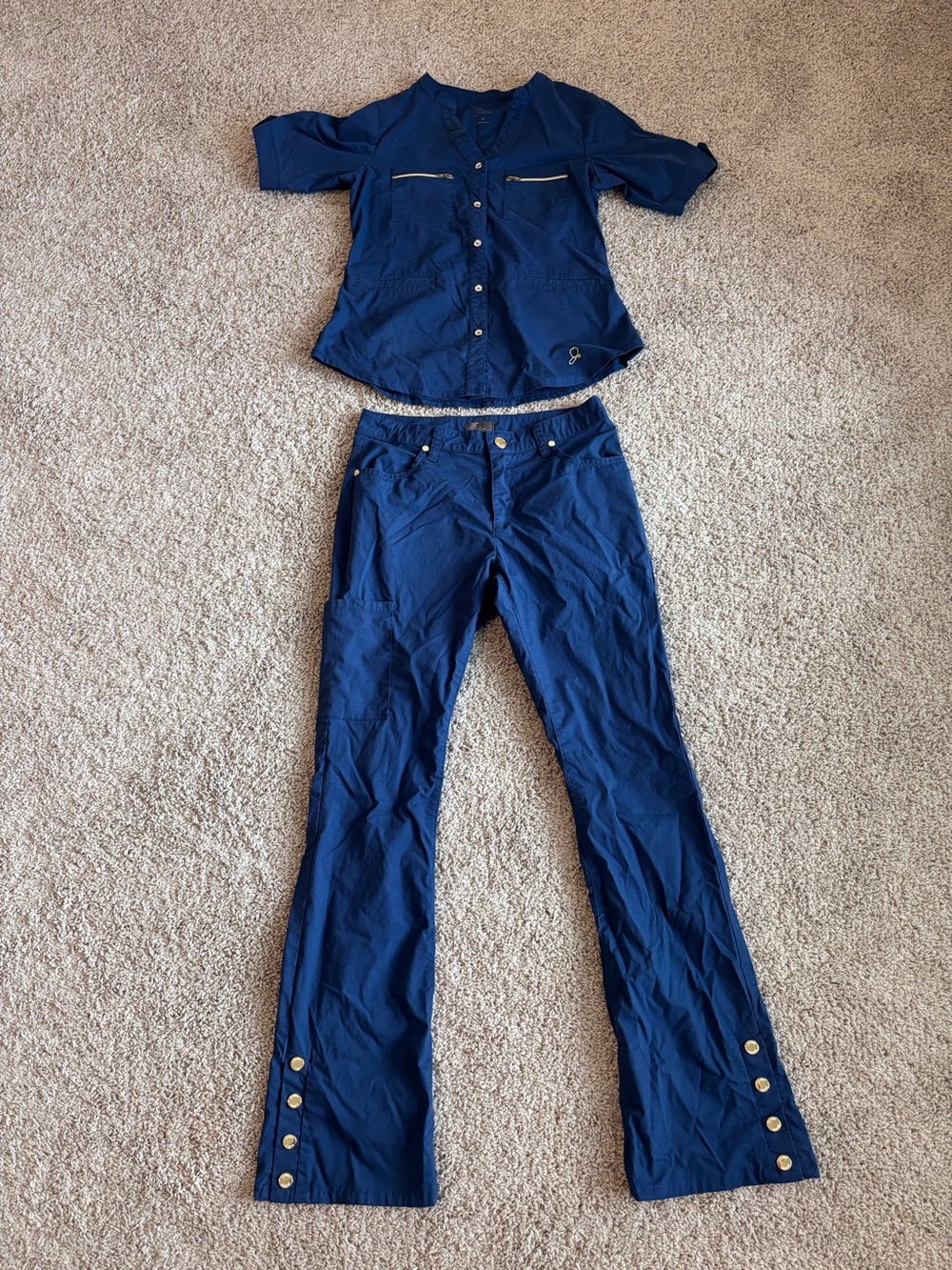 Vintage Jaanuu Navy Bootcut Scrub Set